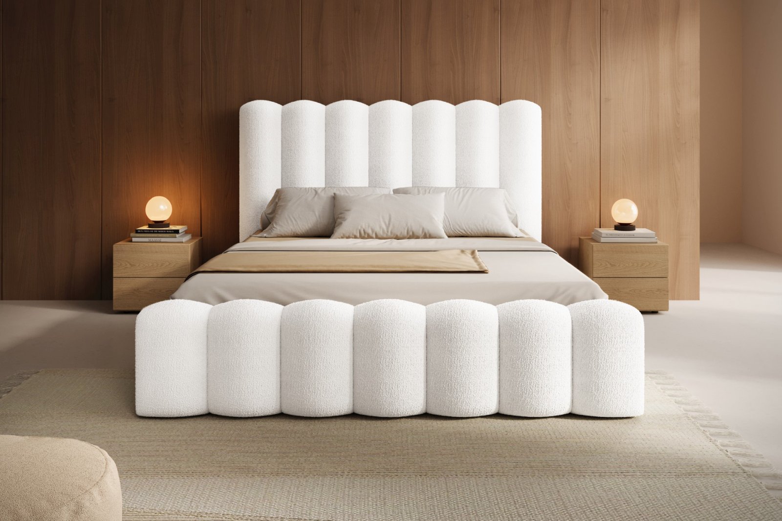 Polsterbett Laro Boucle 180x200 mit Holzrahmen Quelle 01