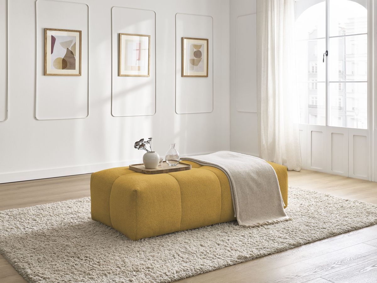 Bobochic Everest Pouf 140 × 70 cm Melange-Stoff Gelb