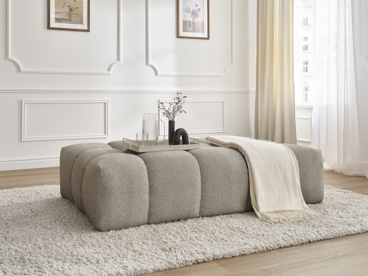 Bobochic Everest Pouf 166 × 100 cm Melange-Stoff Taupe
