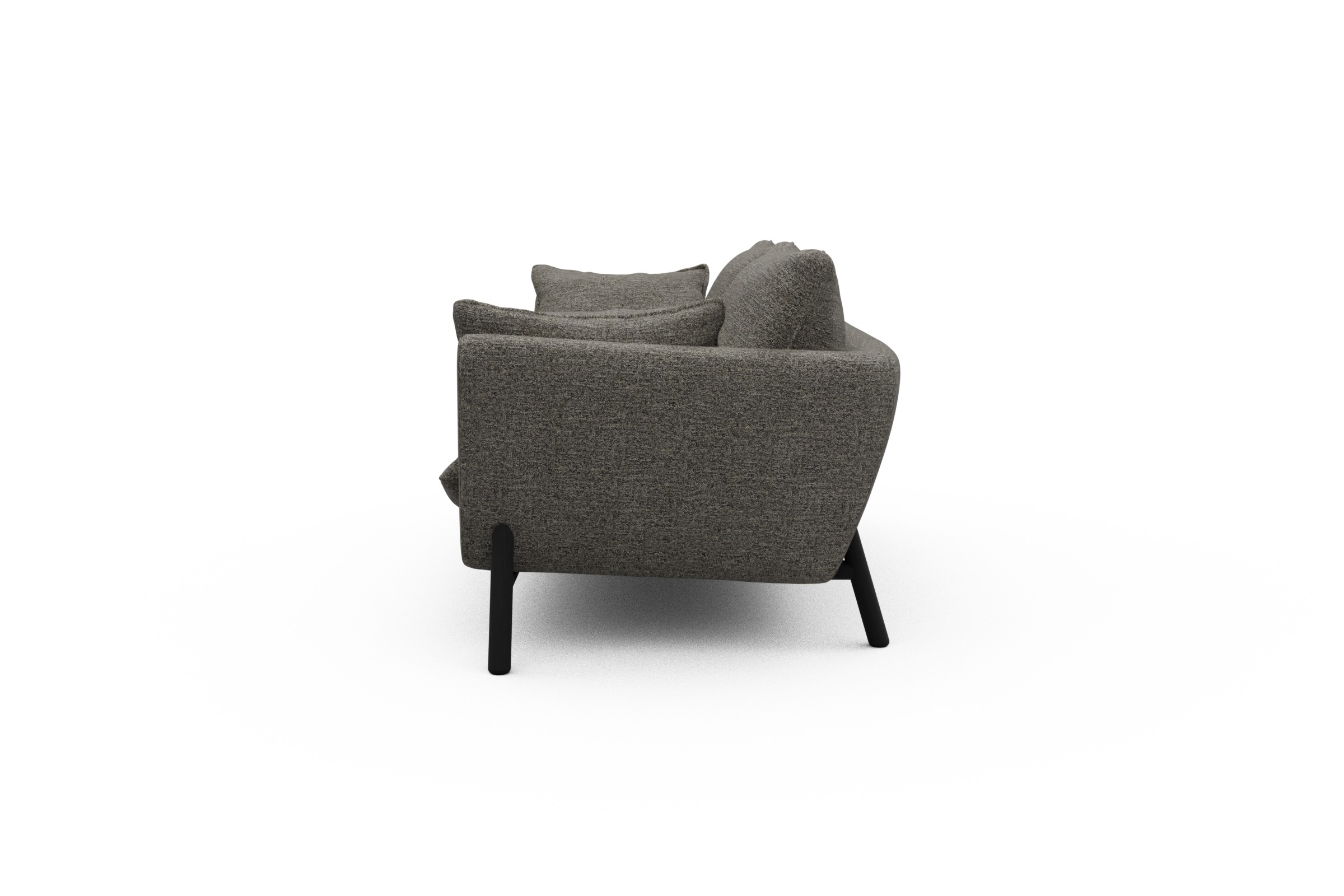 Sofa Emil 2-Sitzer Beinfarbe Eiche Schwarz Carreno-Sepie-Brown