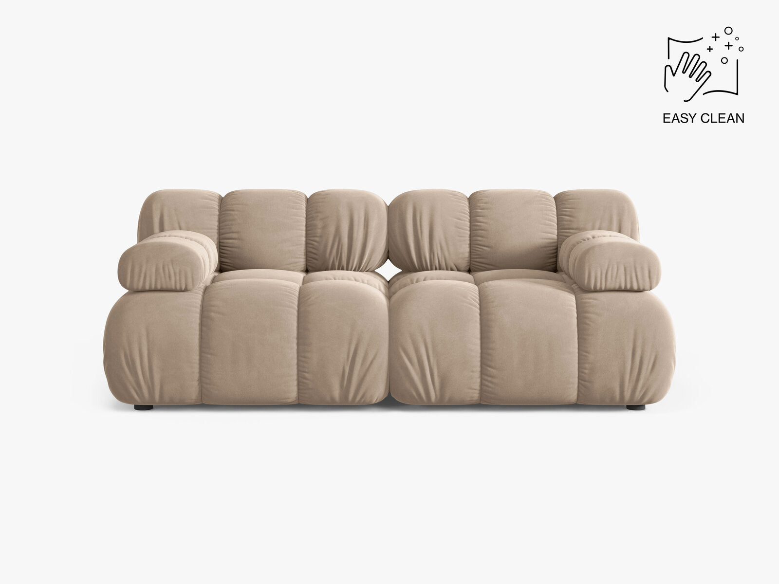 Micadoni Modulares Sofa Bellis 2-Sitzer Samt Venus Beige