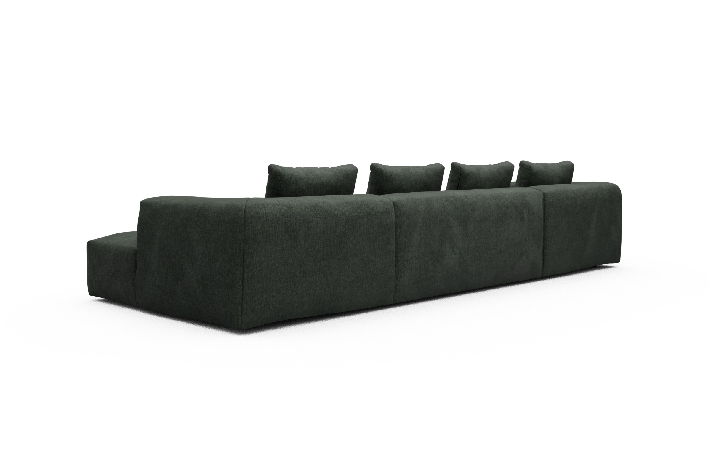 Wohnlandschaft Fred mit 2-Sitzer und Chaiselongue beidseitig Aivi-Pine-Green