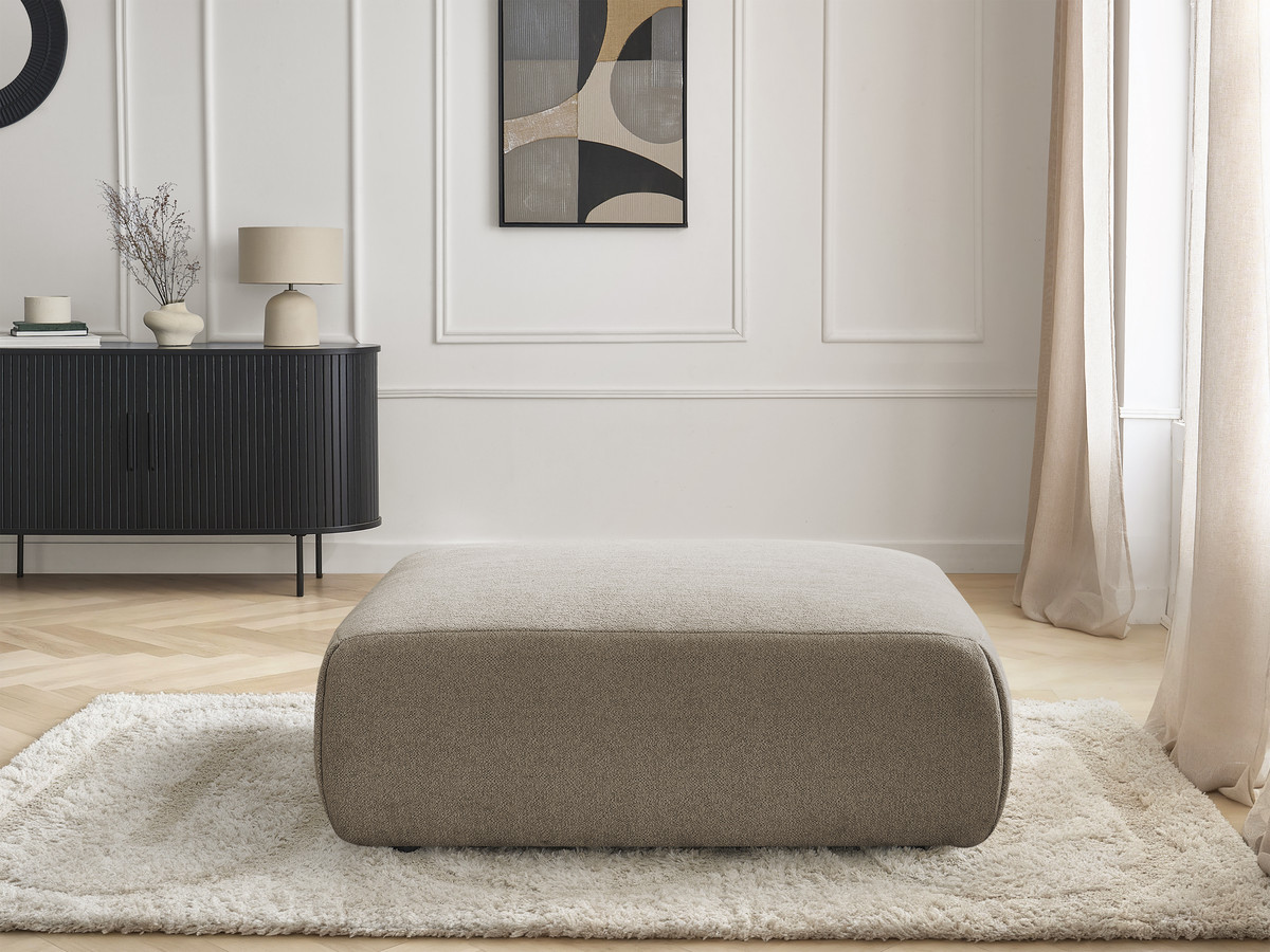 Bobochic Jana Pouf 94 × 114 cm Melange-Stoff Taupe
