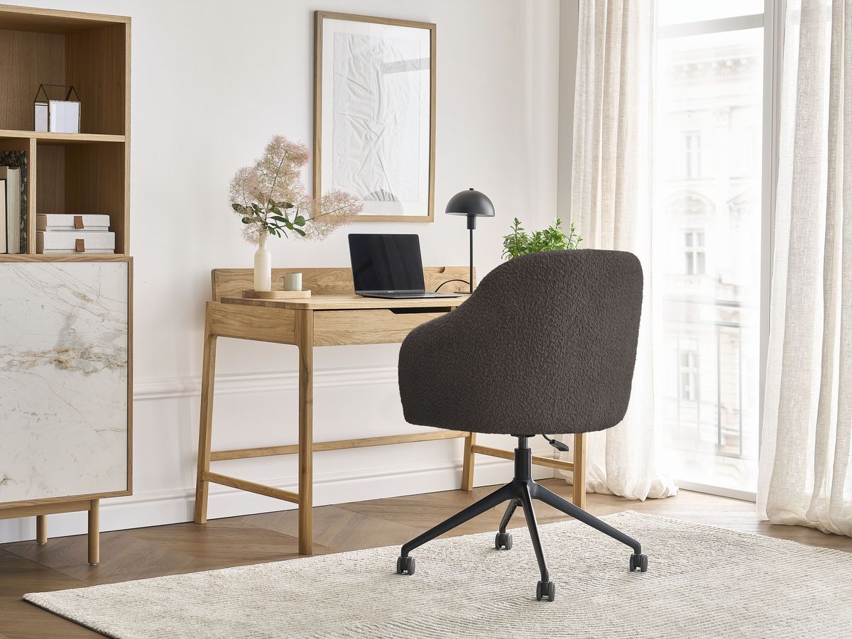 Bobochic Sophie Bürostuhl Bouclé-Stoff Braun