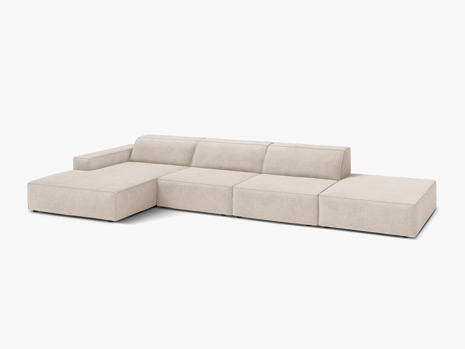 Micadoni Ecksofa Jodie 5-Sitzer Strukturierter Stoff Liberty Beige Links