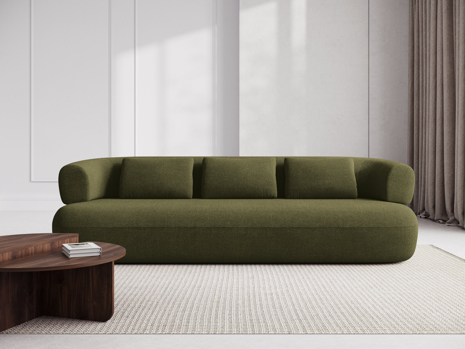 Micadoni Sofa Jenny 3-Sitzer Boucle Now or Never Grün