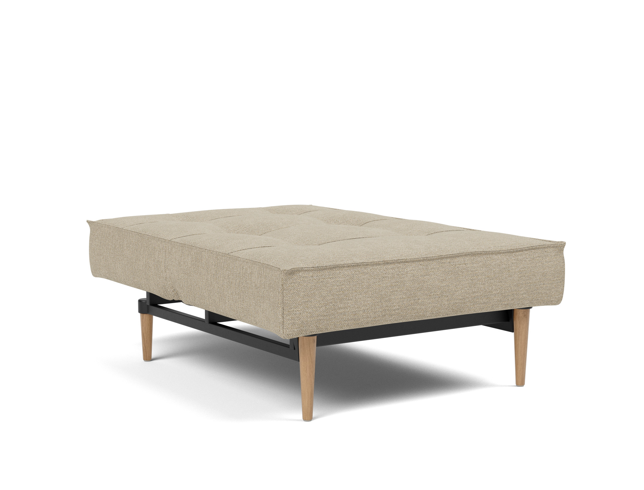 Sessel Splitback Strukturierter Stoff Taura 356-Sand Beine Styletto Eiche hell