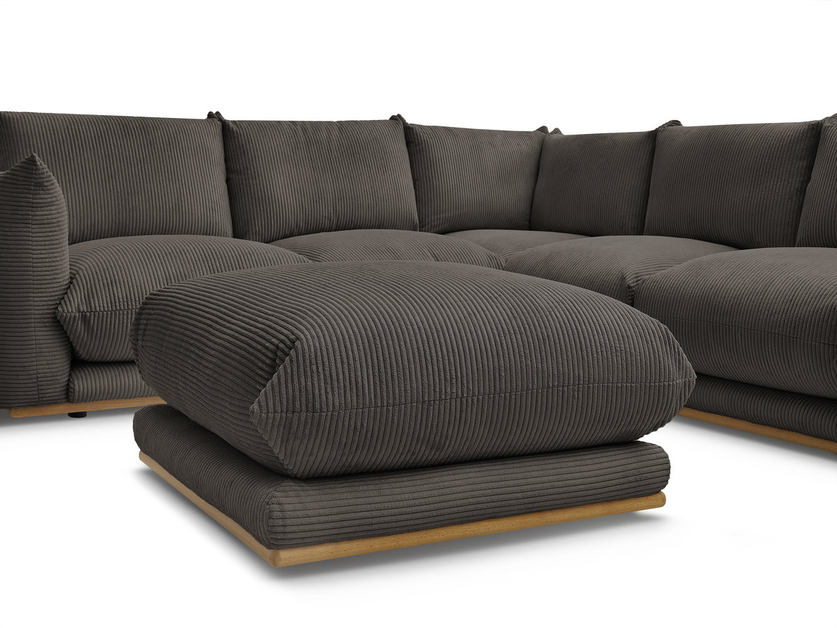 Bobochic Ernest Ecksofa mit Pouf Cordsamt Taupe