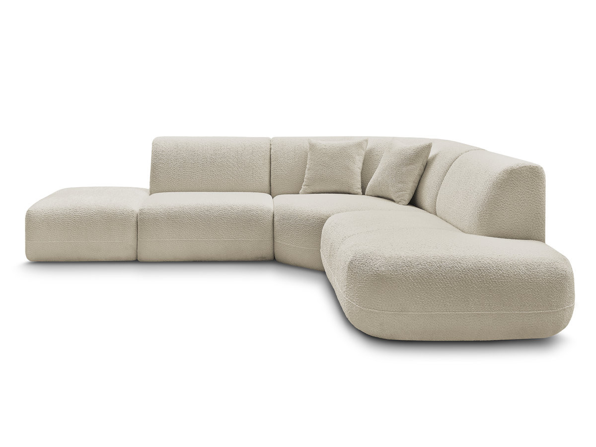 Bobochic Anda Ecksofa 279 × 264 cm Chenille Beige Ecke rechts