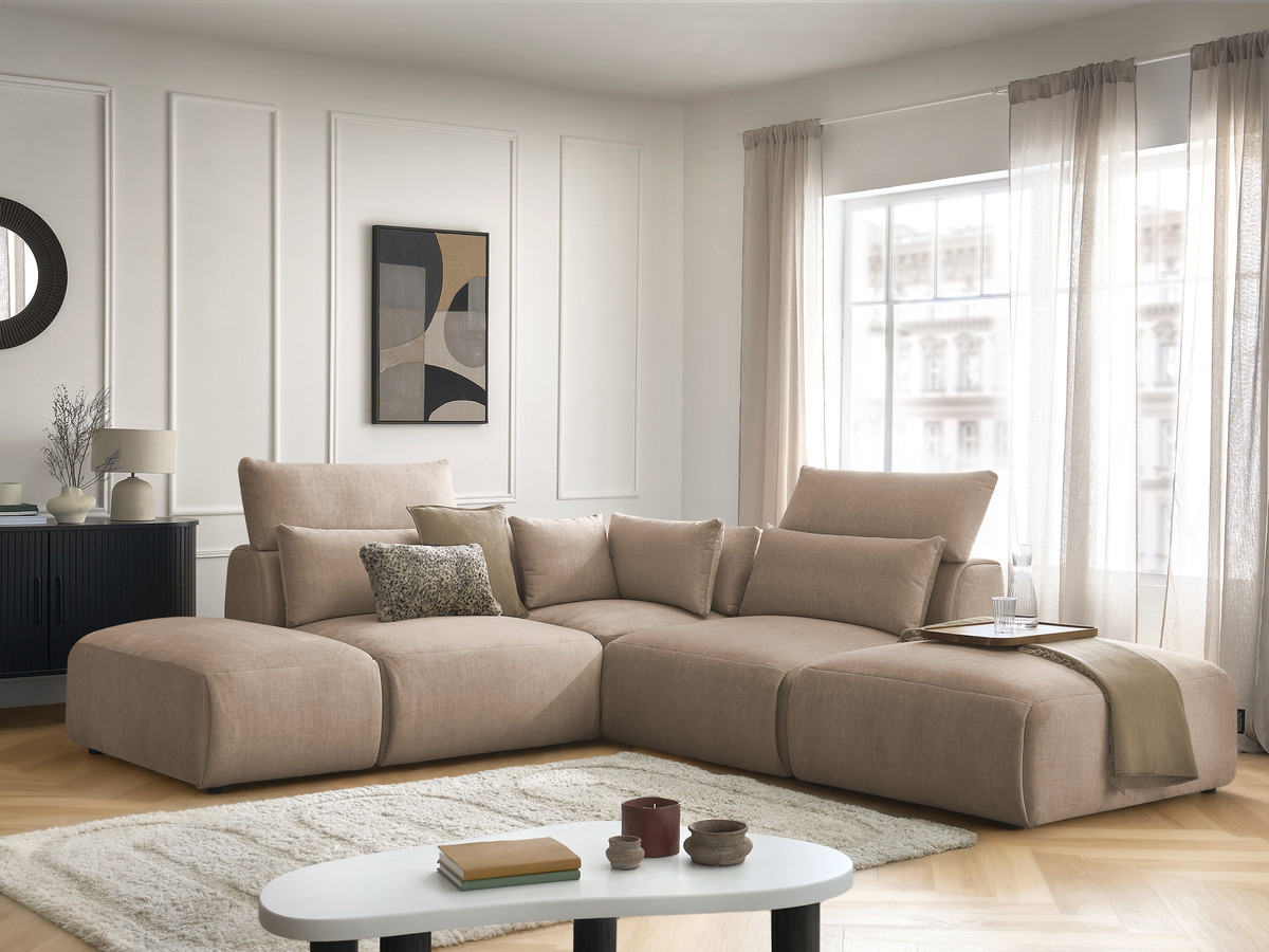 Bobochic Jana Ecksofa Samt Taupe