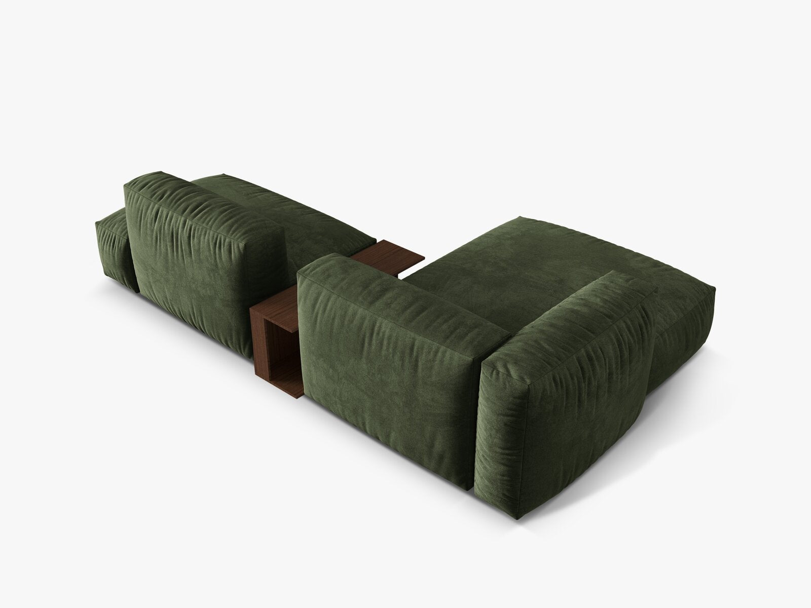Micadoni Ecksofa Martina 2-Sitzer mit Couchtisch Links Samt Grün