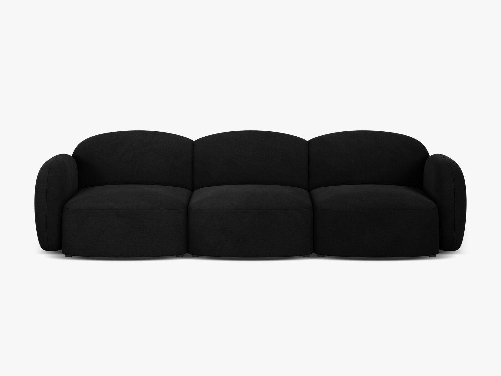 Micadoni Sofa Blair 3-Sitzer Samt Casino Schwarz