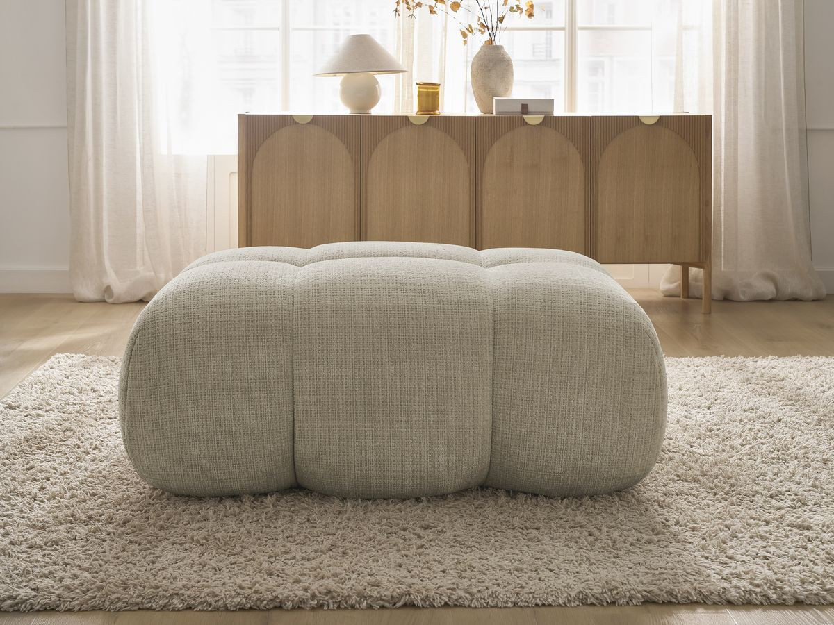 Bobochic Ivane Pouf Strukturstoff Beige