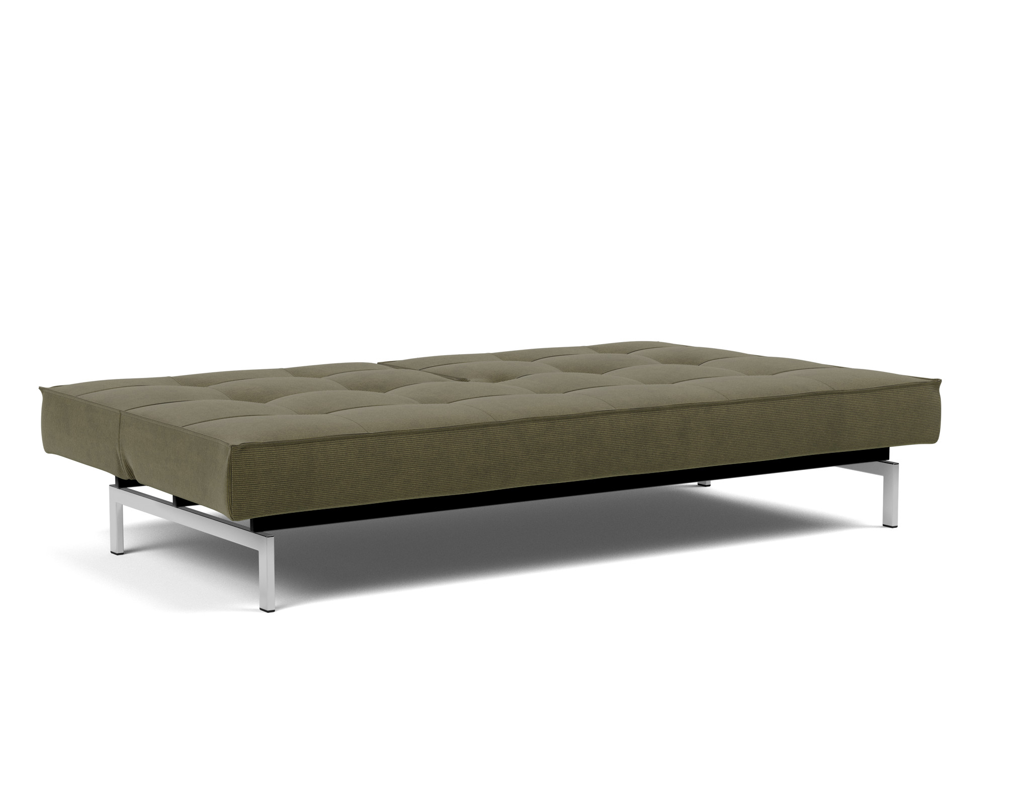 Schlafsofa Splitback Kord Cordufine 316-Pine-Green Beine Chrom