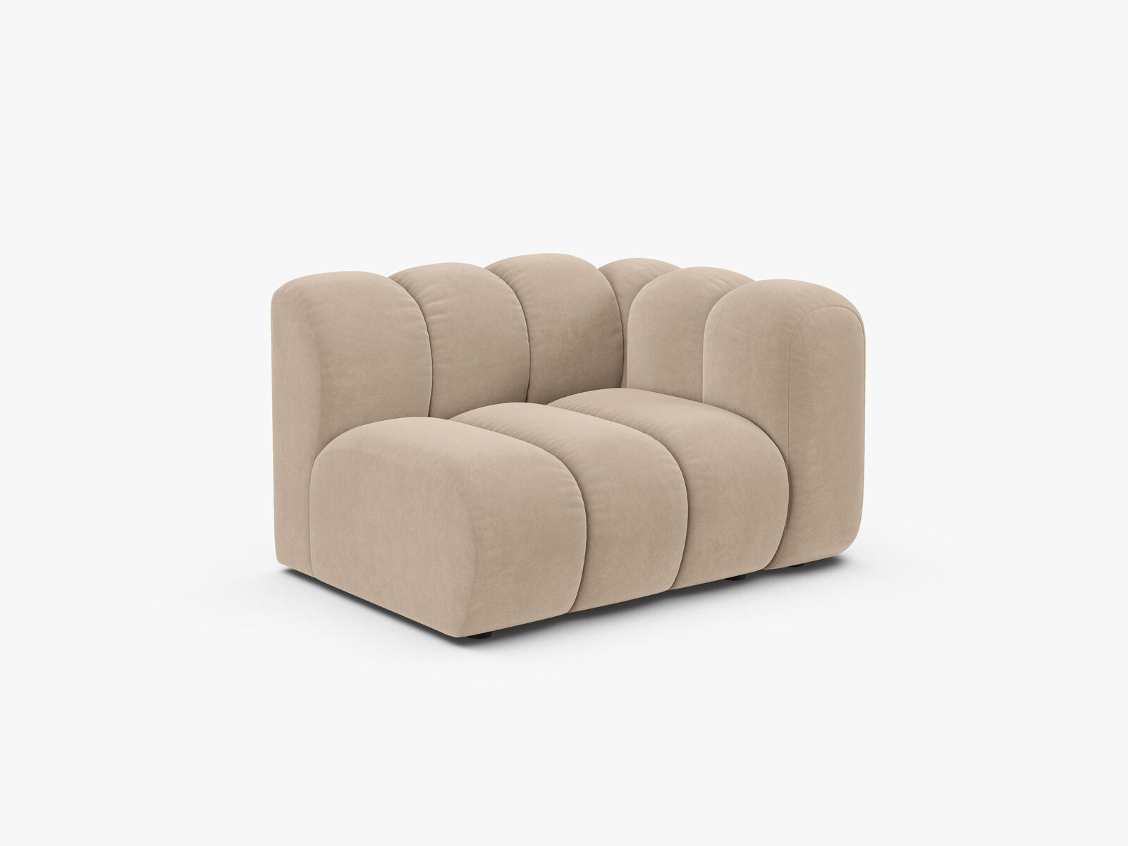 Micadoni Modul Lupine 1-Sitzer Samt Venus Beige Rechts