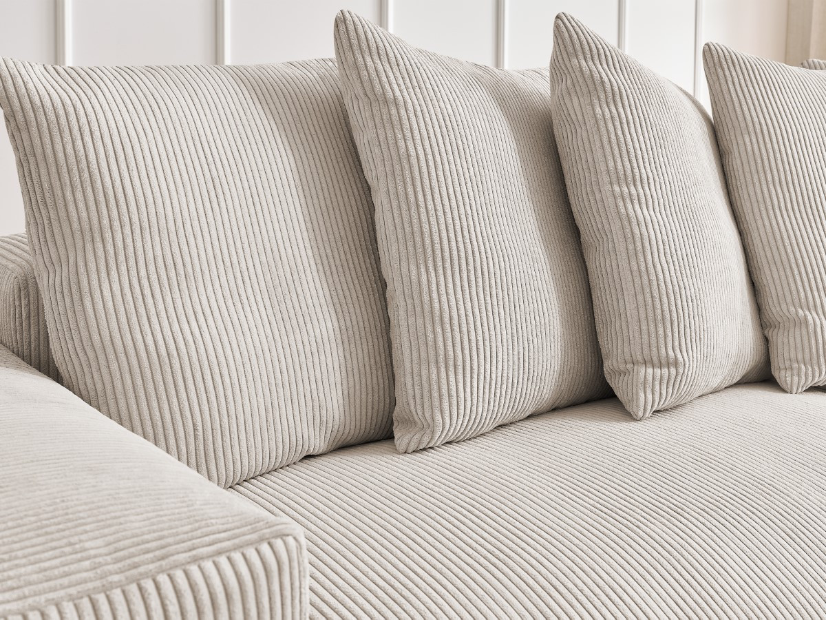 Bobochic Voltaire Ecksofa 310 × 174 cm Cordsamt Beige