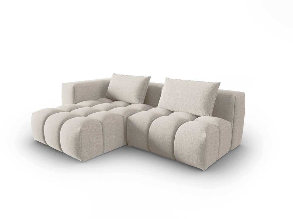 Cosmopolitan Design Ecksofa Verona 3-Sitzer offen Strukturierter Stoff Sorella Beige Links