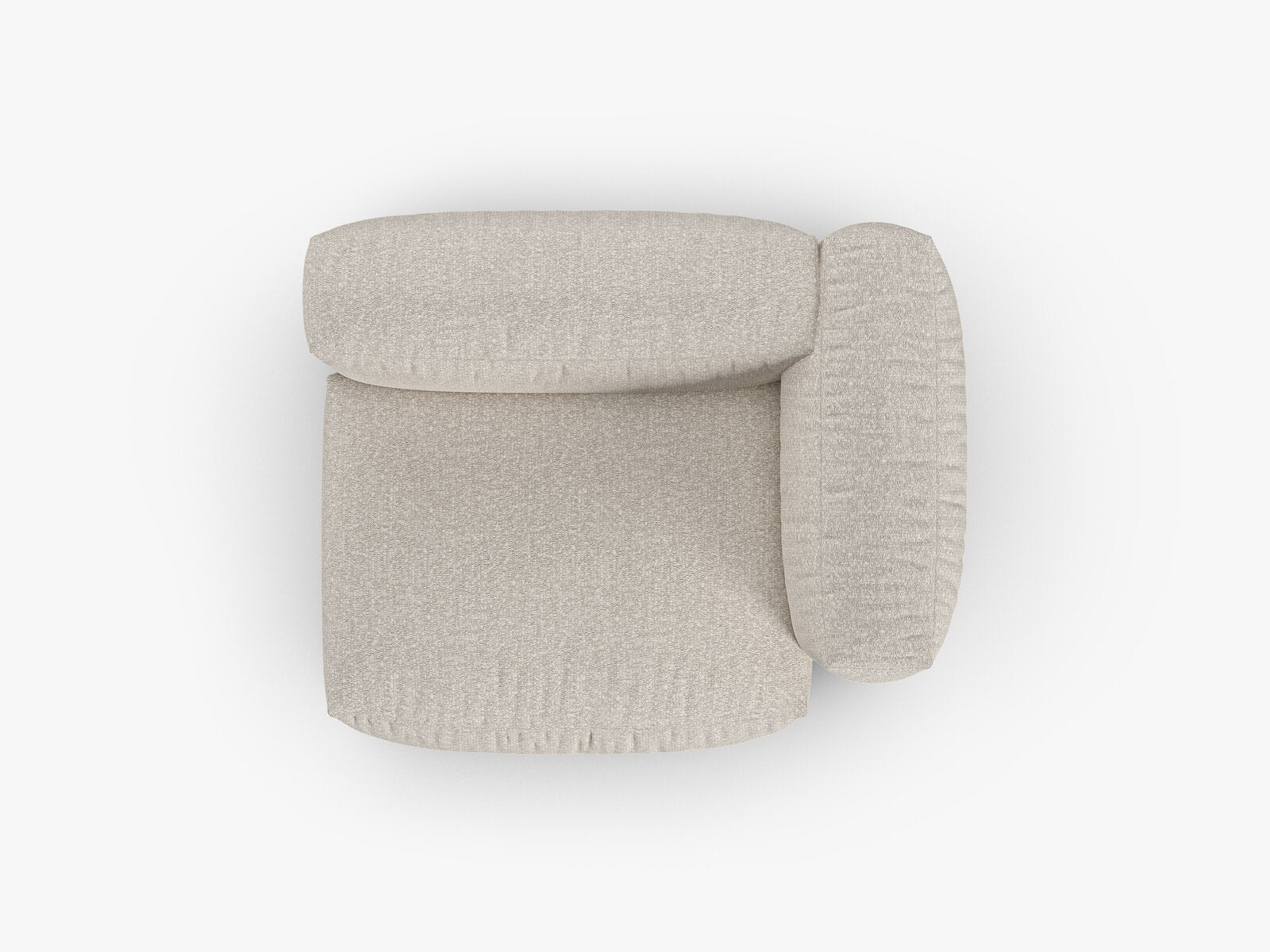 Micadoni Eckmodul mit Armlehne Martina 1-Sitzer 90cm Sitztiefe Rechts Boucle Monet Beige