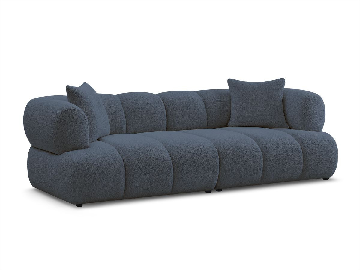 Bobochic Pamira Sofa 3-Sitzer Bouclé-Stoff Dunkelblau