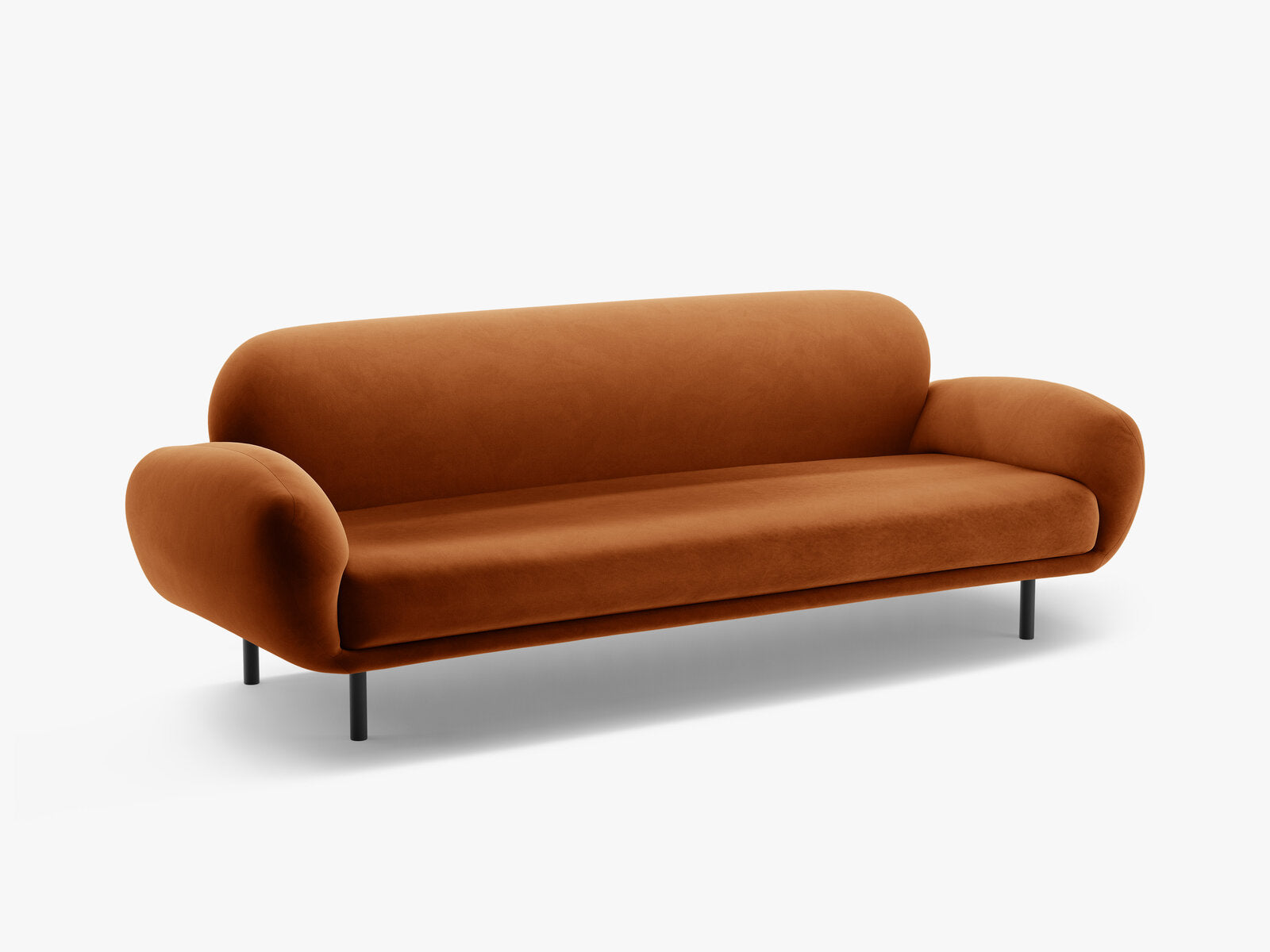 Micadoni Sofa Poppy 3-Sitzer Samt Casino Terrakotta