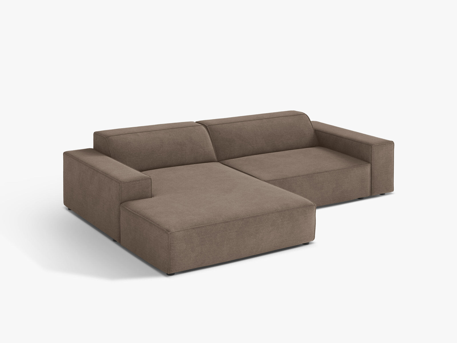 Micadoni Ecksofa Jodie 3-Sitzer Strukturierter Stoff Liberty Cappuccino Links