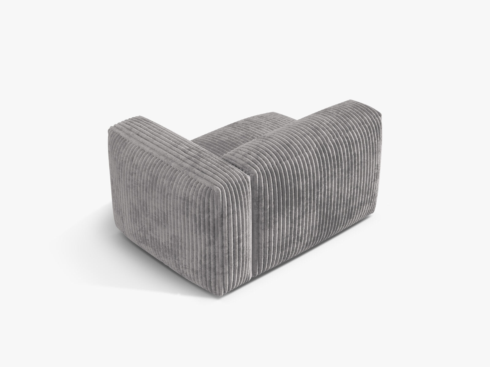 Micadoni Eckmodul Martina 1-Sitzer Rechts Kord Tilia Hellgrau