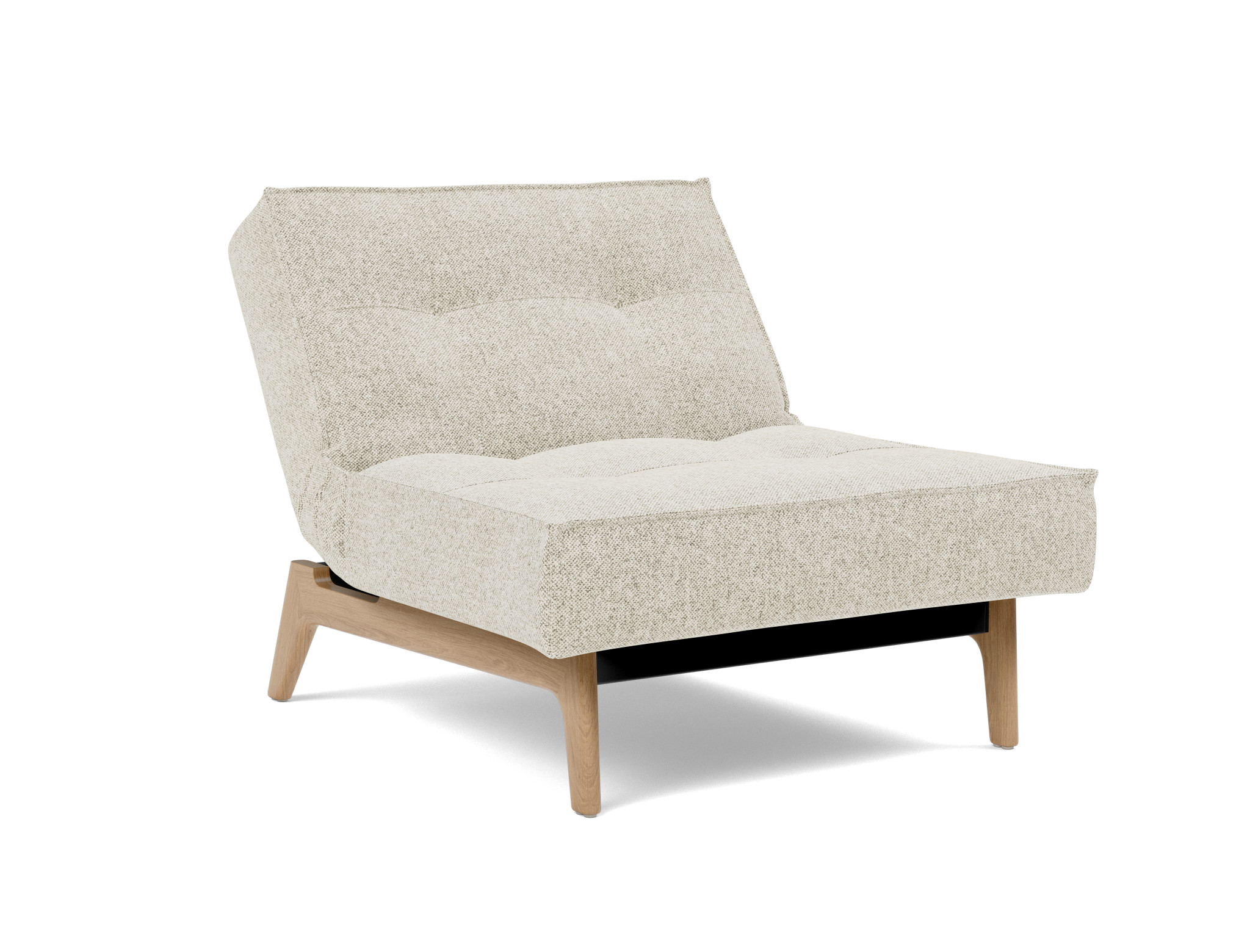 Sessel Splitback Strukturierter Stoff Taura 357-Off-White Beine Eiche
