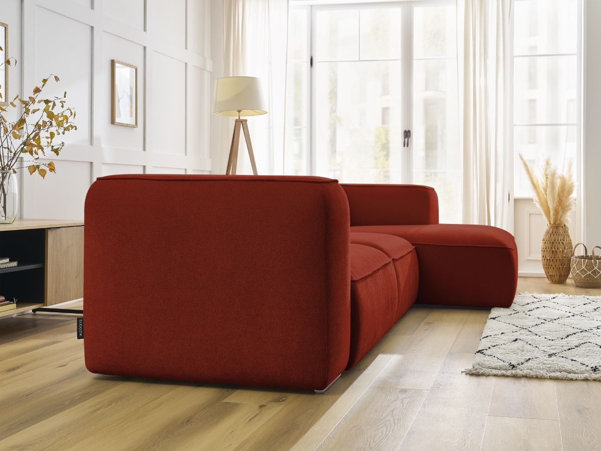 Bobochic Zephyr Ecksofa 349 × 165 cm Strukturstoff Orange Ecke rechts