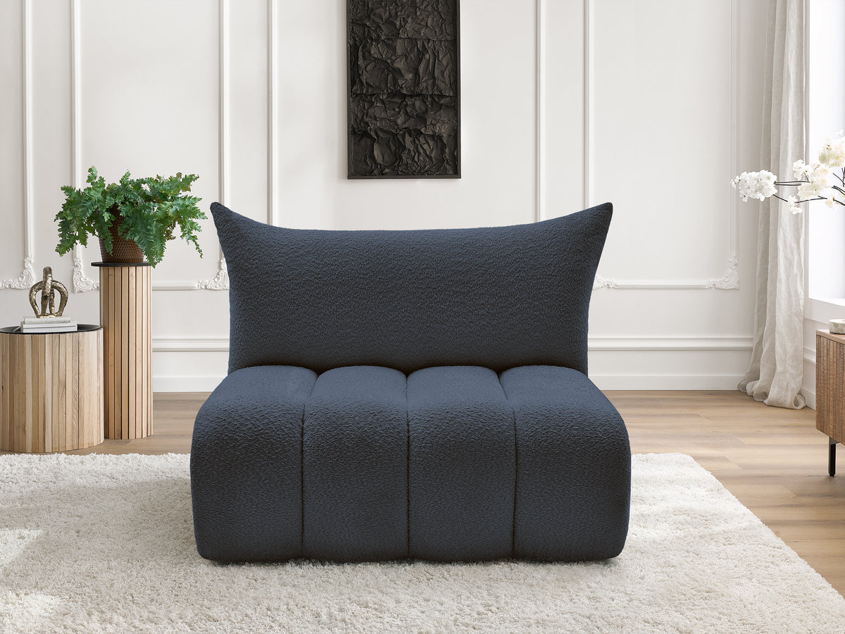 Bobochic Azra Sofamodul 2-Sitzer 120 × 112 cm Bouclé-Stoff Dunkelblau