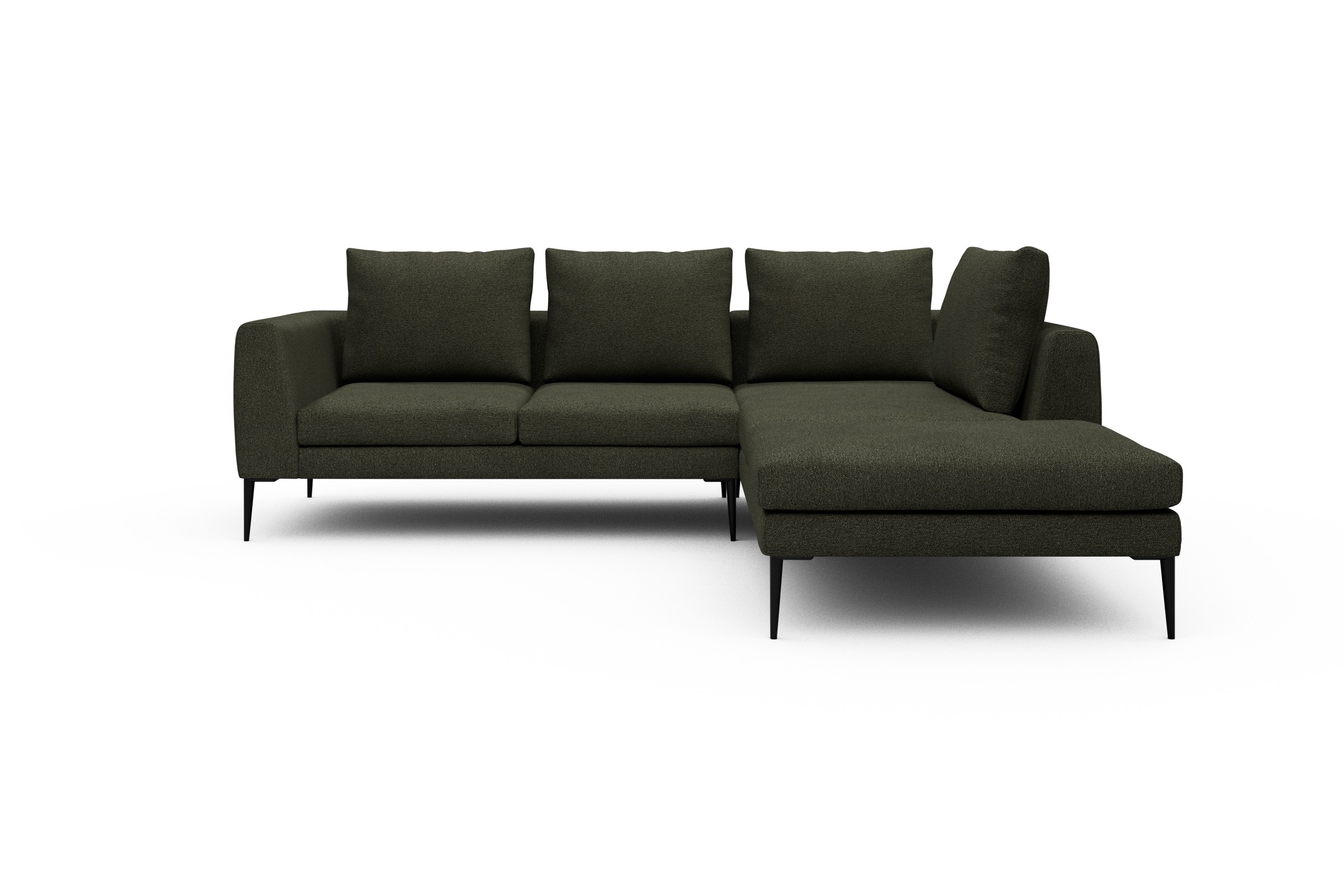 Skandi Home Ecksofa Paul Relax-Ecke rechts mit 2-Sitzer Boucle-Forest-Green moebelfaktor