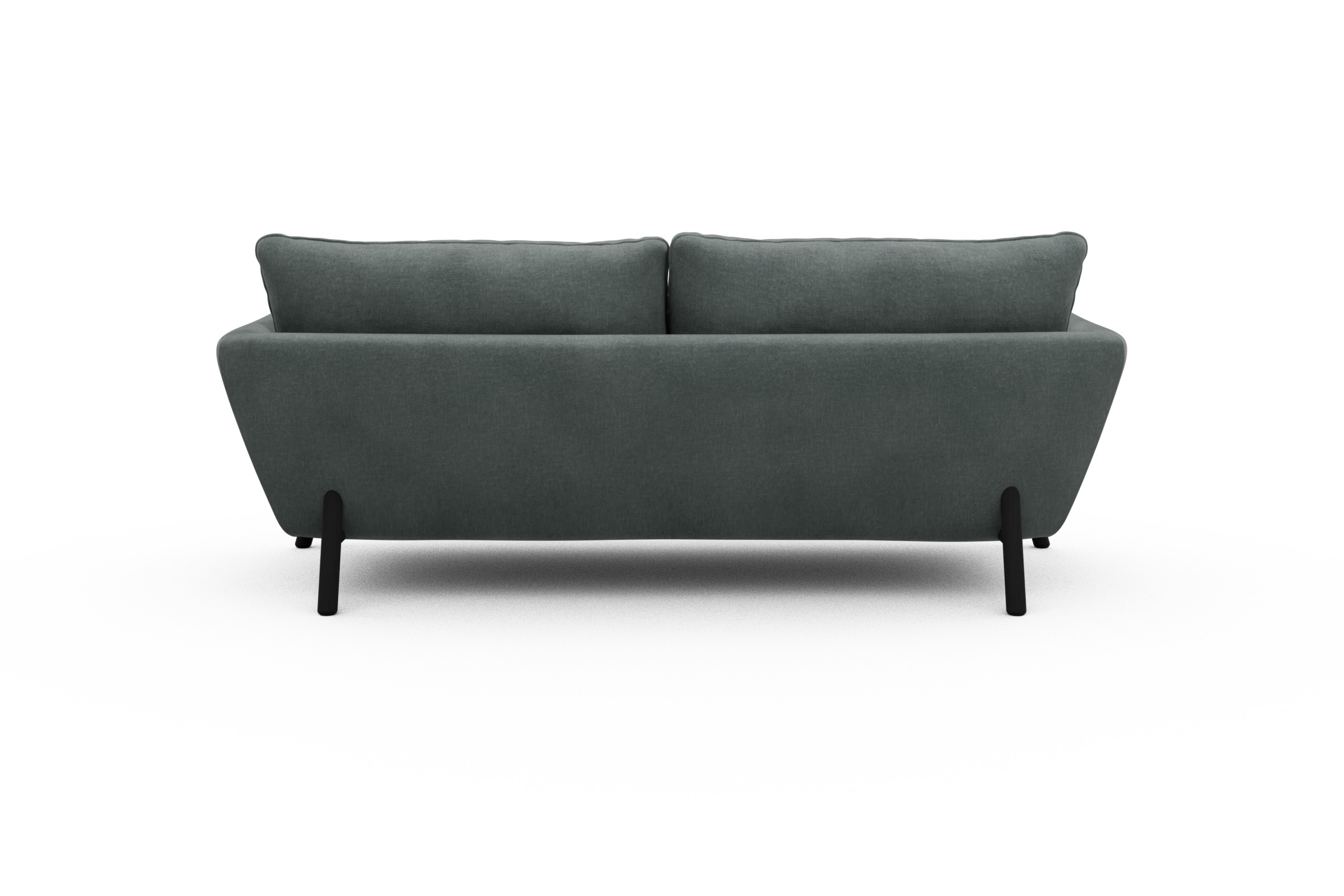 Sofa Emil 3-Sitzer Beinfarbe Eiche Schwarz Smooth-Silver-Grey