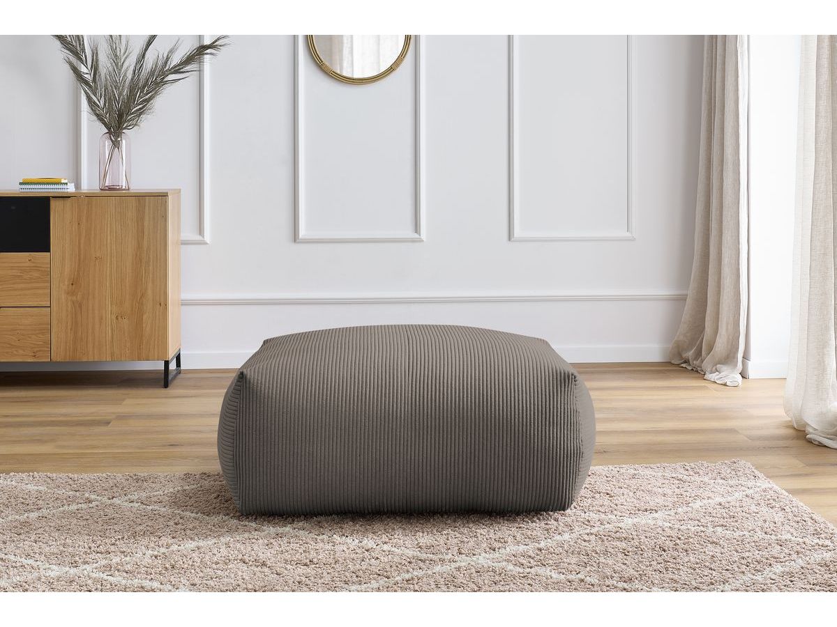 Bobochic Voltaire Pouf 106 × 90 cm Cordsamt Taupe