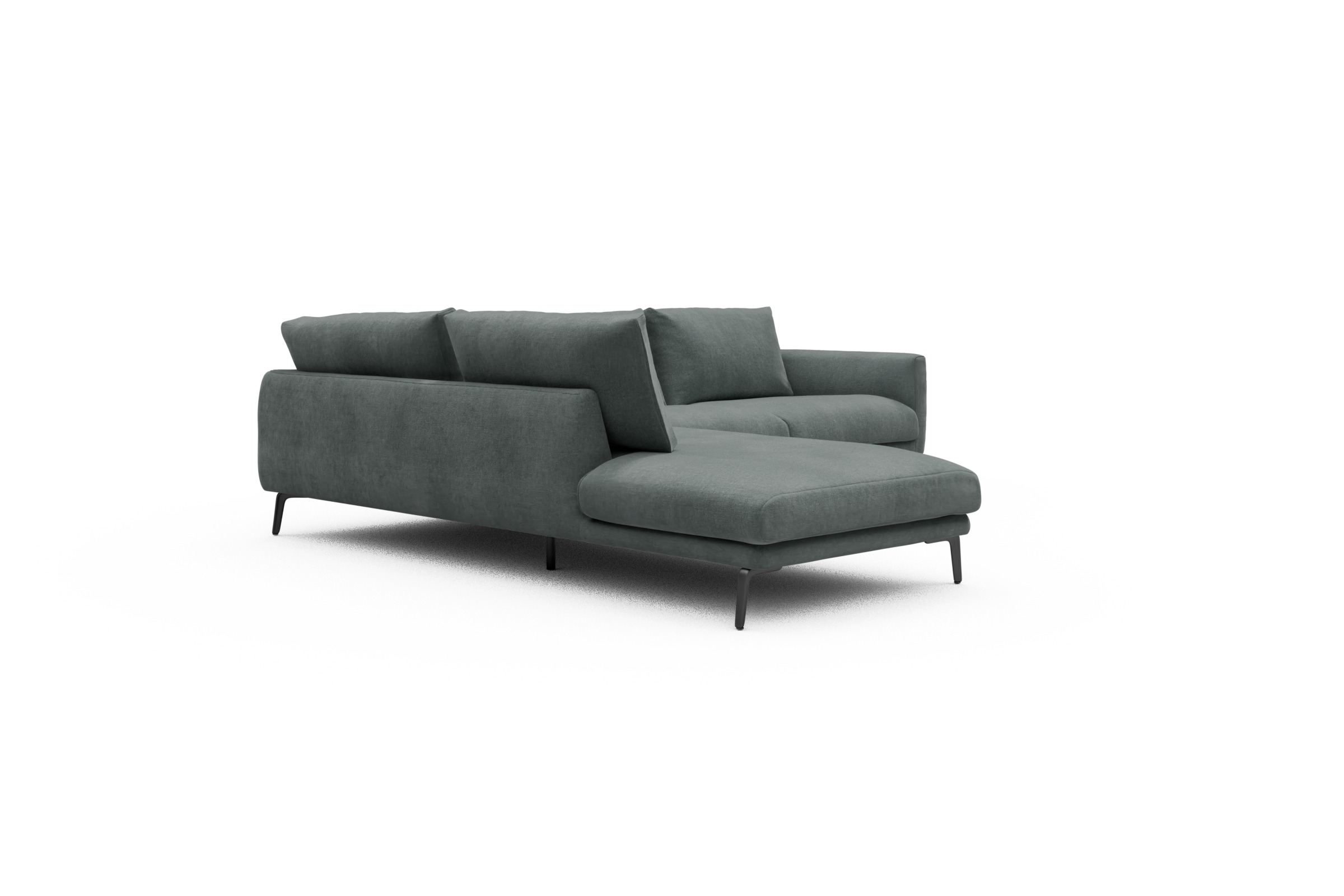 Ecksofa Karl Relax-Ecke links mit 2,5-Sitzer Smooth-Silver-Grey