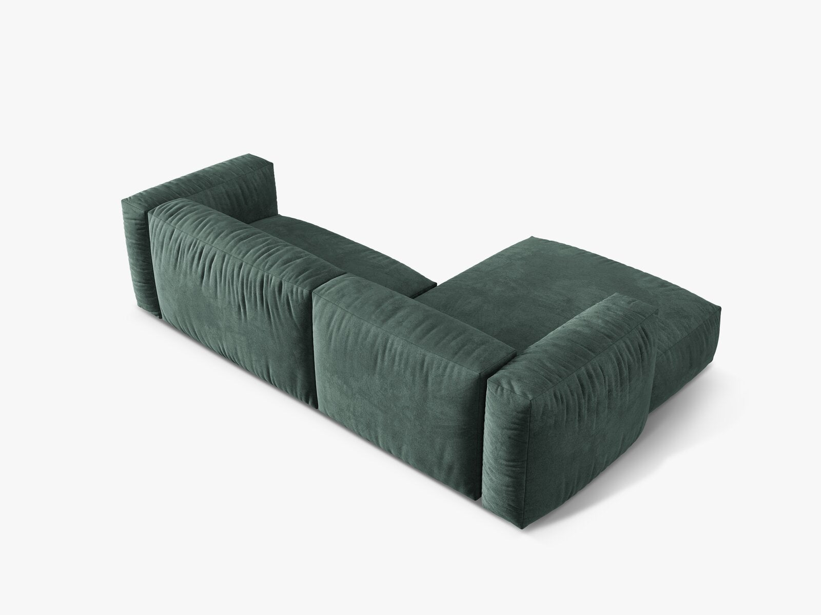 Micadoni Ecksofa Martina 2-Sitzer Links Samt Vogue Petrol