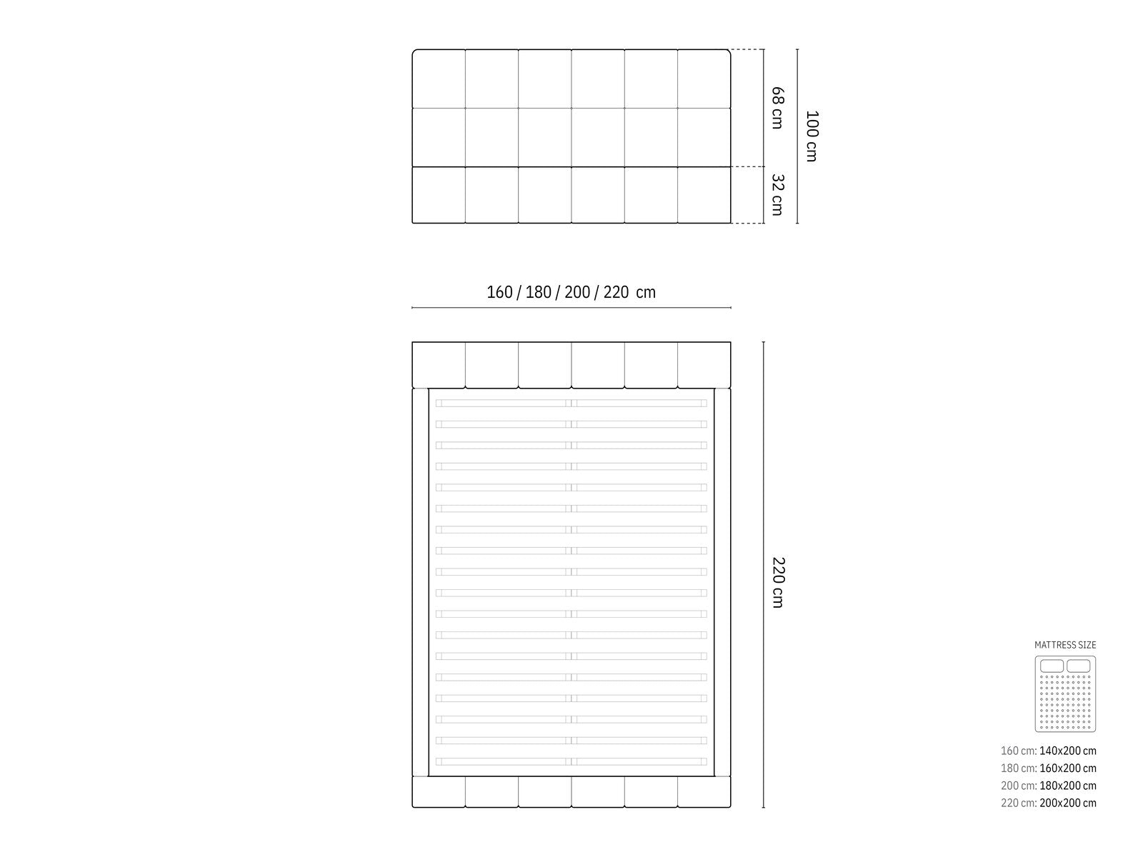 Micadoni Stauraumbett mit Kopfteil Bellis Samt Bluvel Dunkelbeige 140x200