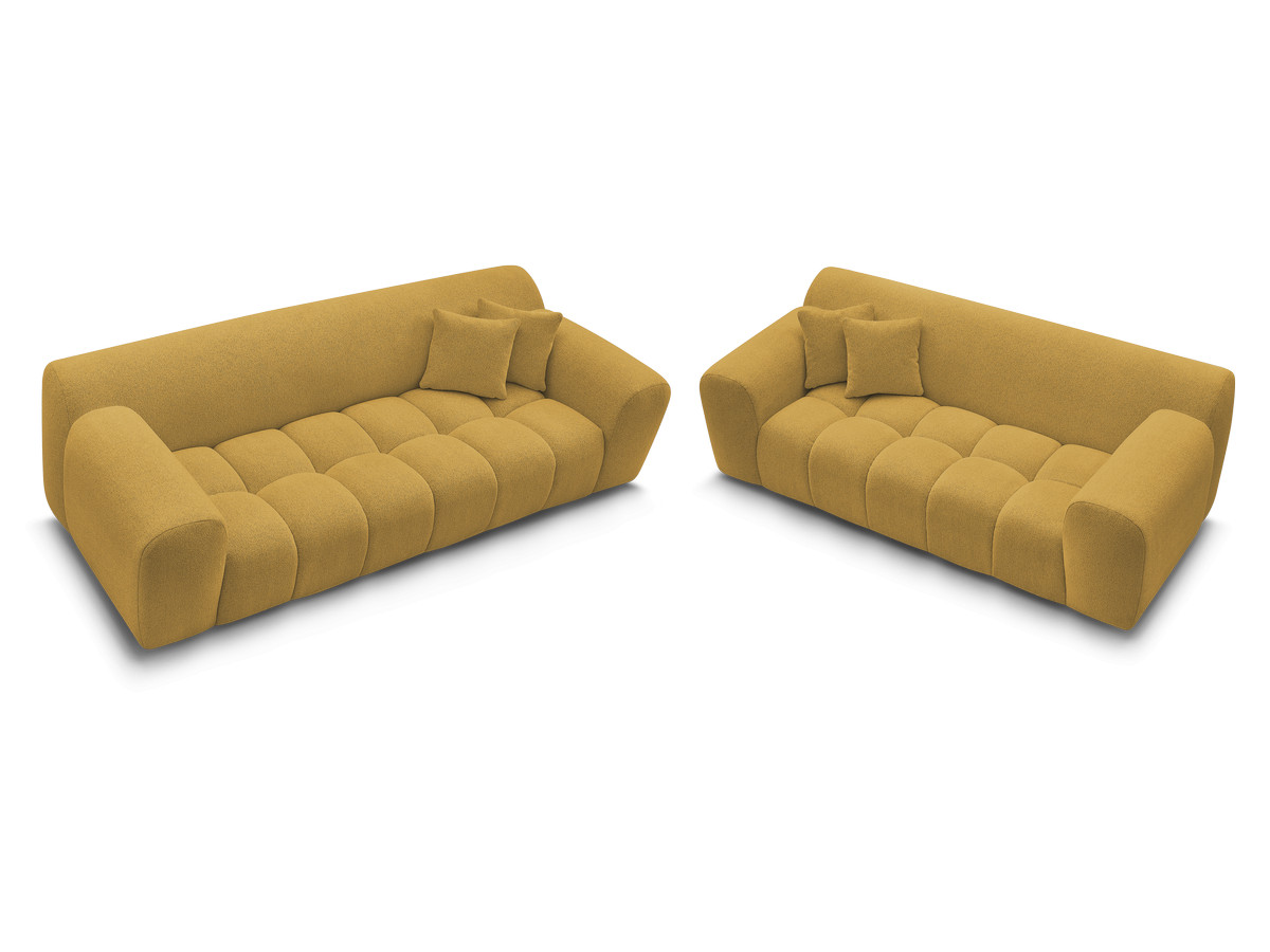 Bobochic Melisse Sofa 5-Sitzer Melange-Stoff Gelb