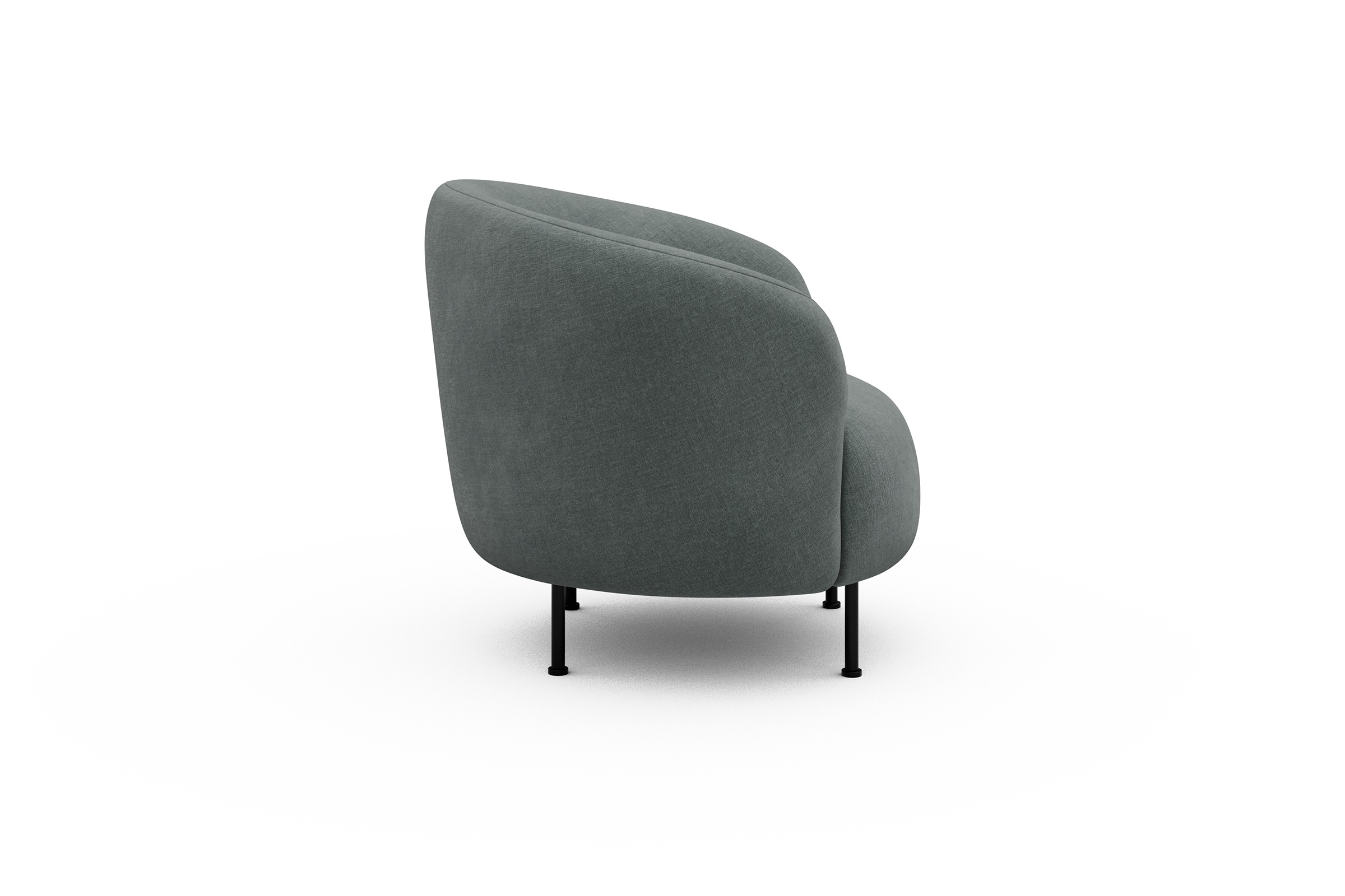 Sessel Ronda Metallbeine Schwarz Smooth-Silver-Grey