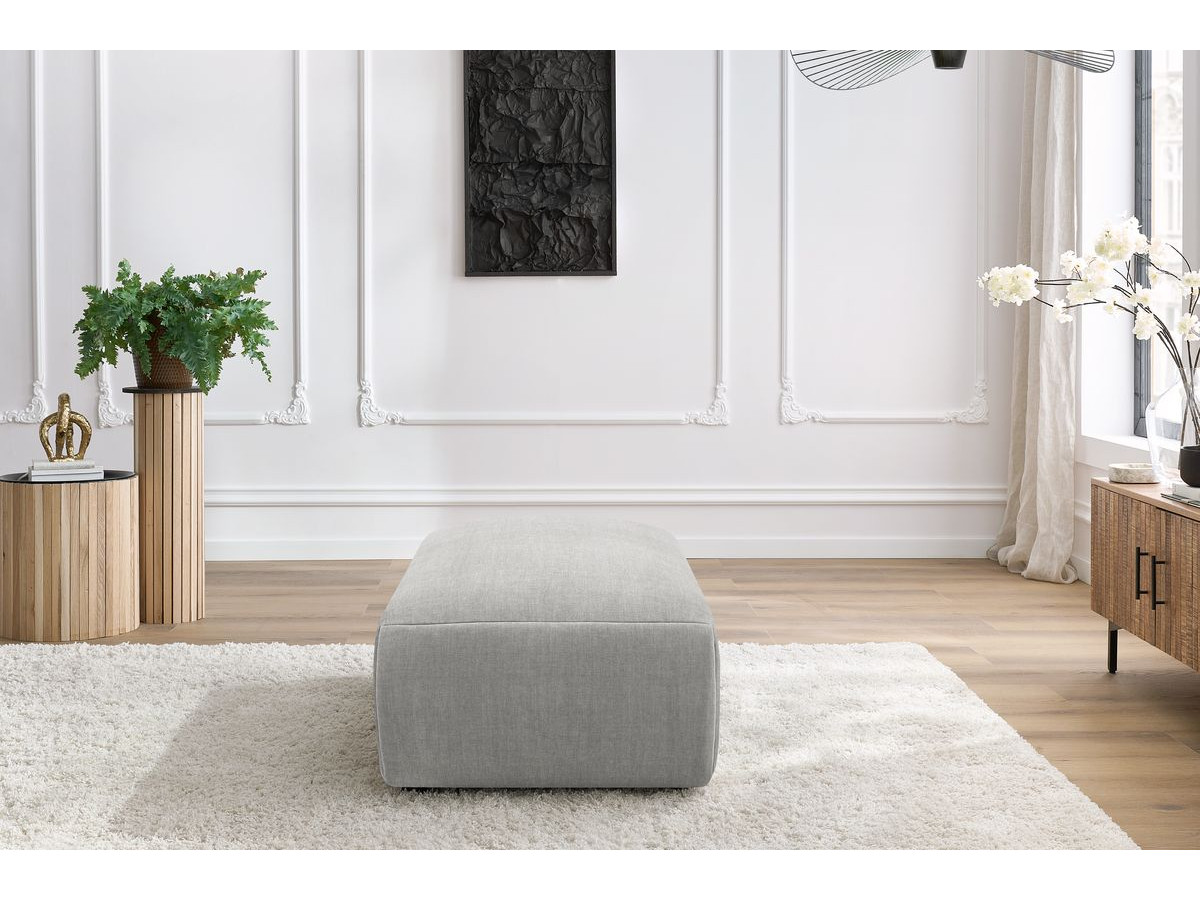 Bobochic Jeanne Pouf 66 × 117 cm Samt Hellgrau