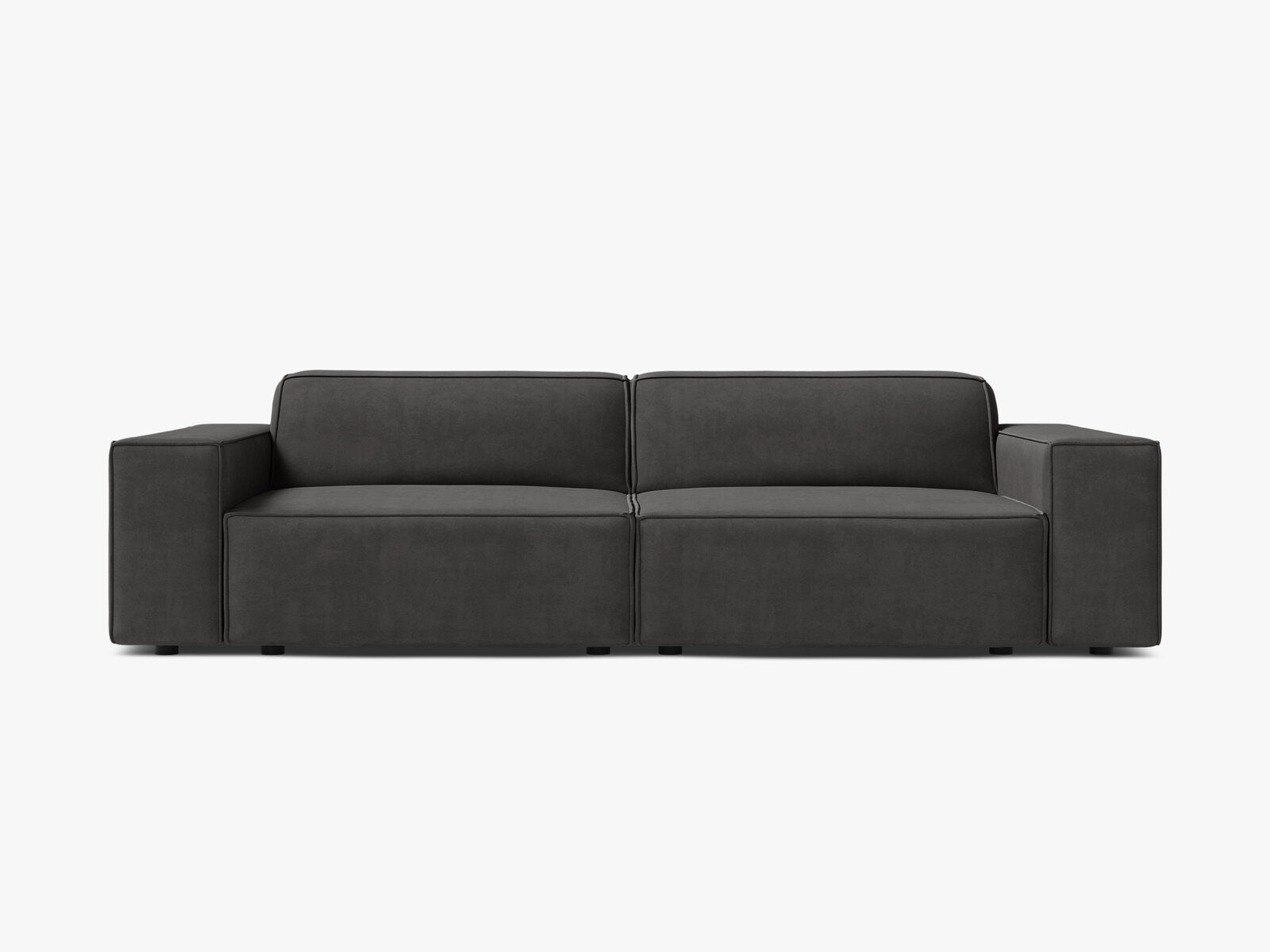 Micadoni 3-Sitzer Sofa Jodie Samt Bluvel Grau