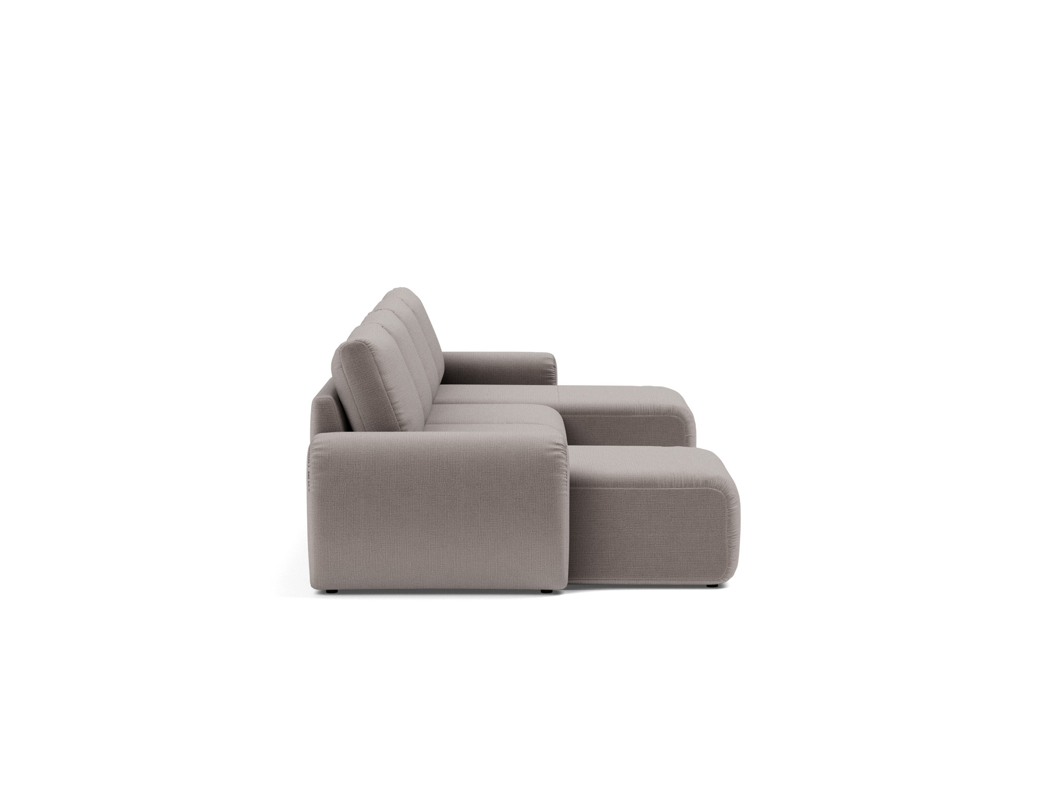 Schlafsofa Norum U-Form mit Curve-Armlehnen Chenille Esina 418-Truffle