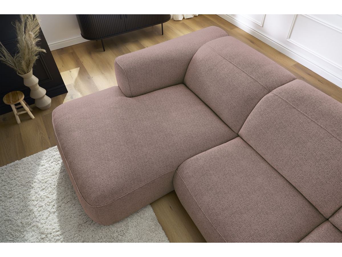 Bobochic William Ecksofa Melange-Stoff Rosa Ecke links