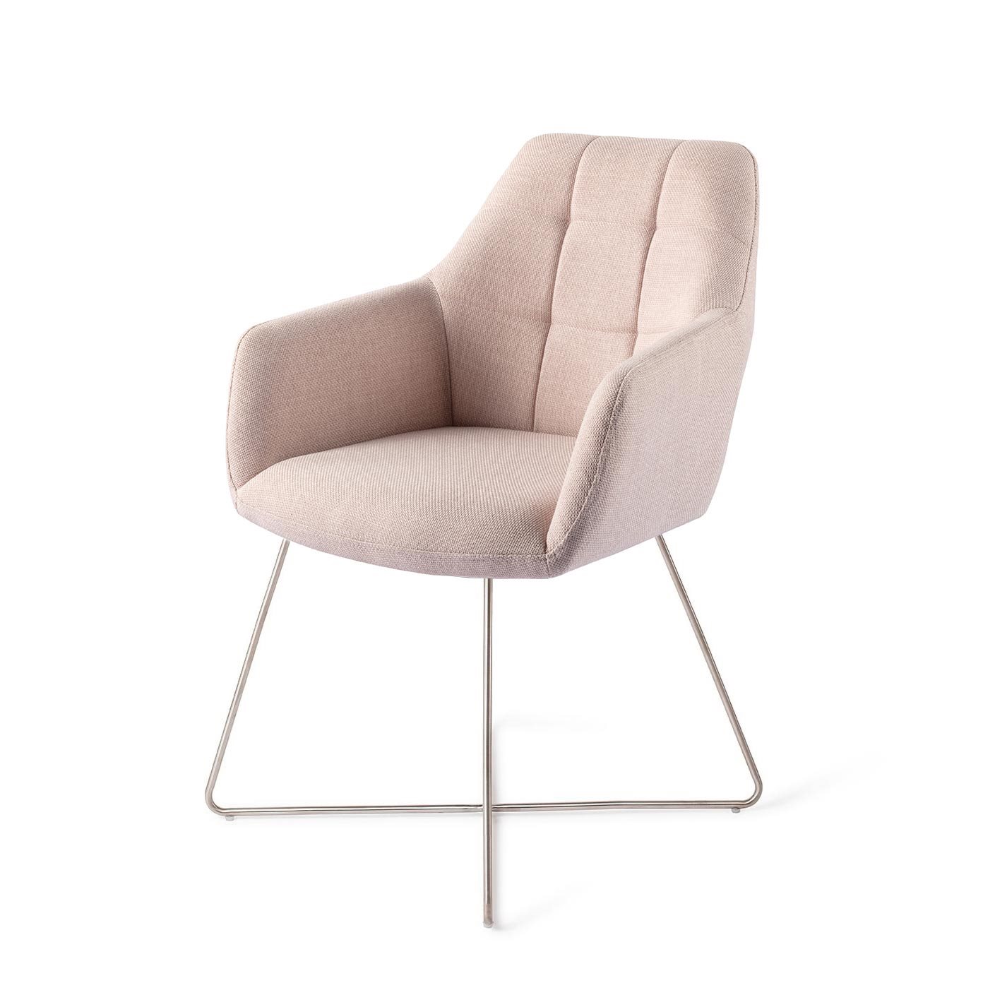 Jesper Home Esszimmerstuhl Noto Petal-Pink Cross Stahl