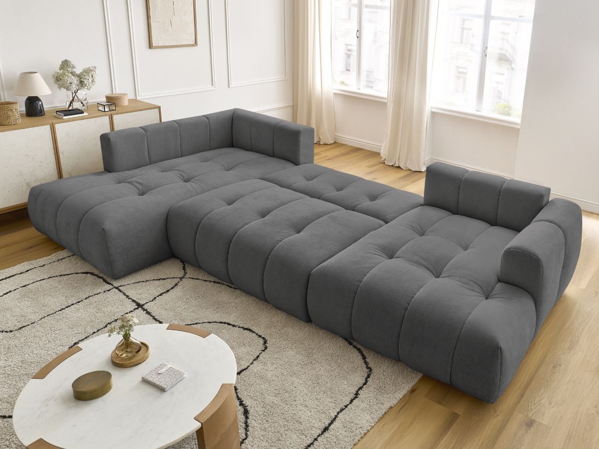 Bobochic Fuji Wohnlandschaft Stoff Dunkelgrau Ecke rechts