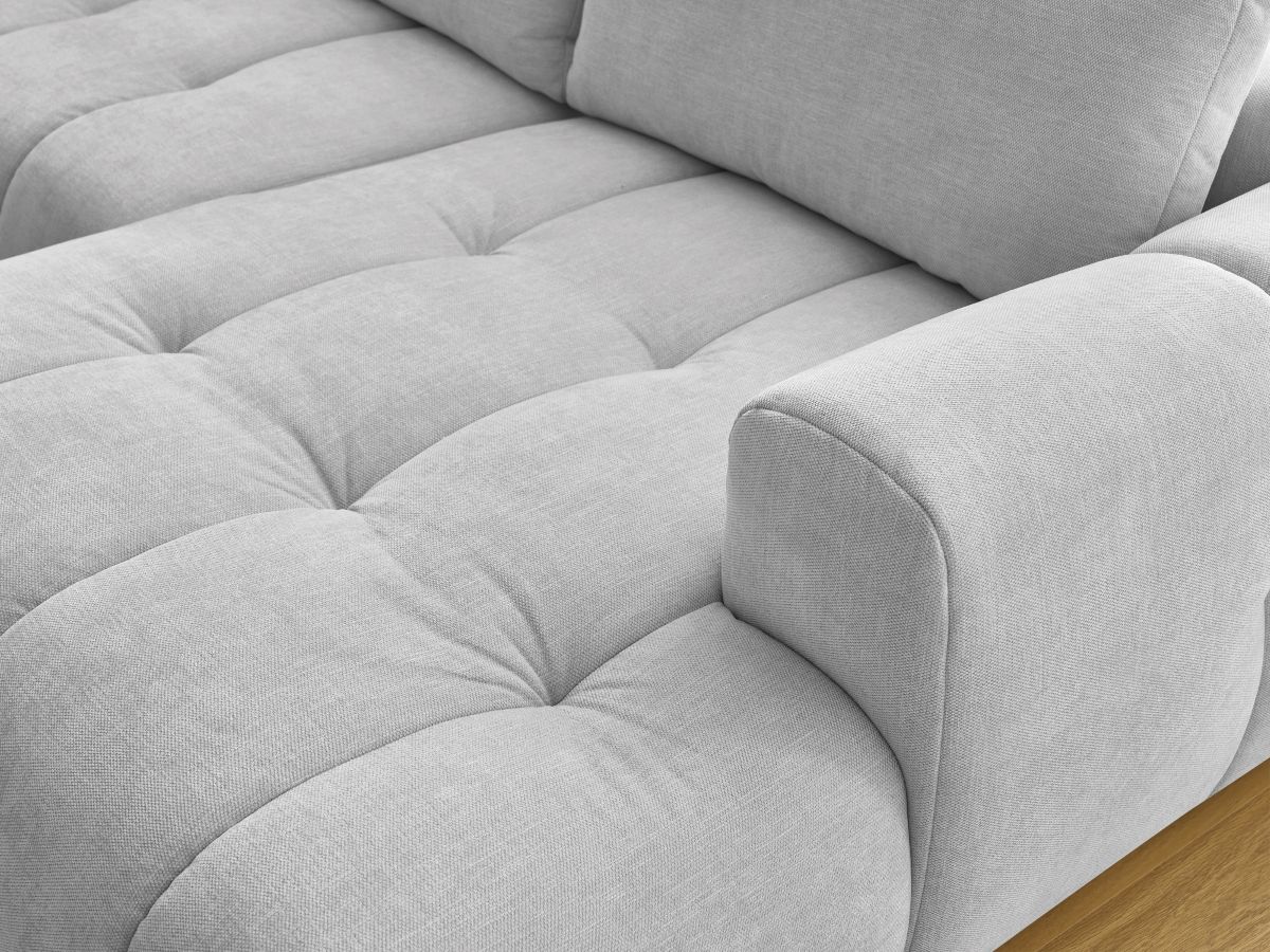 Bobochic Fuji Wohnlandschaft mit Pouf Stoff Hellgrau Ecke rechts