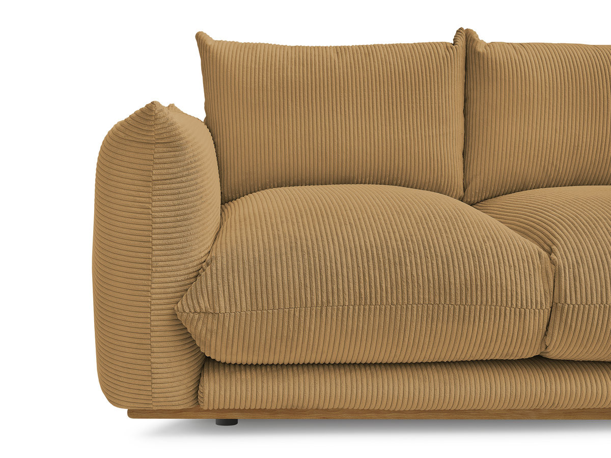 Bobochic Ernest Sofa 3-Sitzer mit Pouf 193 × 106 cm Cordsamt Gelb