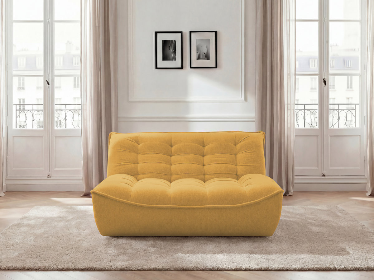 Bobochic Serena Sofamodul 2-Sitzer Melange-Stoff Gelb