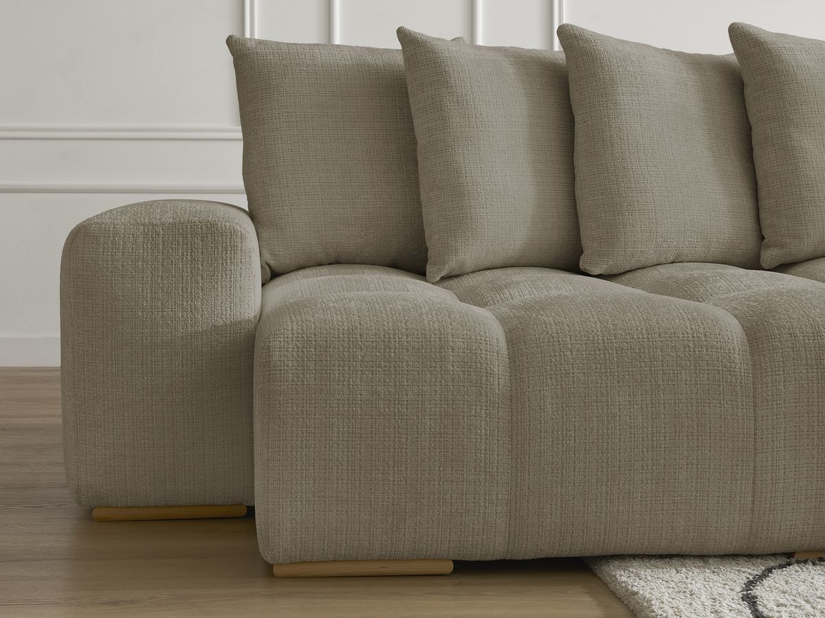 Bobochic Anakin Wohnlandschaft, 10 Kissen Strukturstoff Taupe