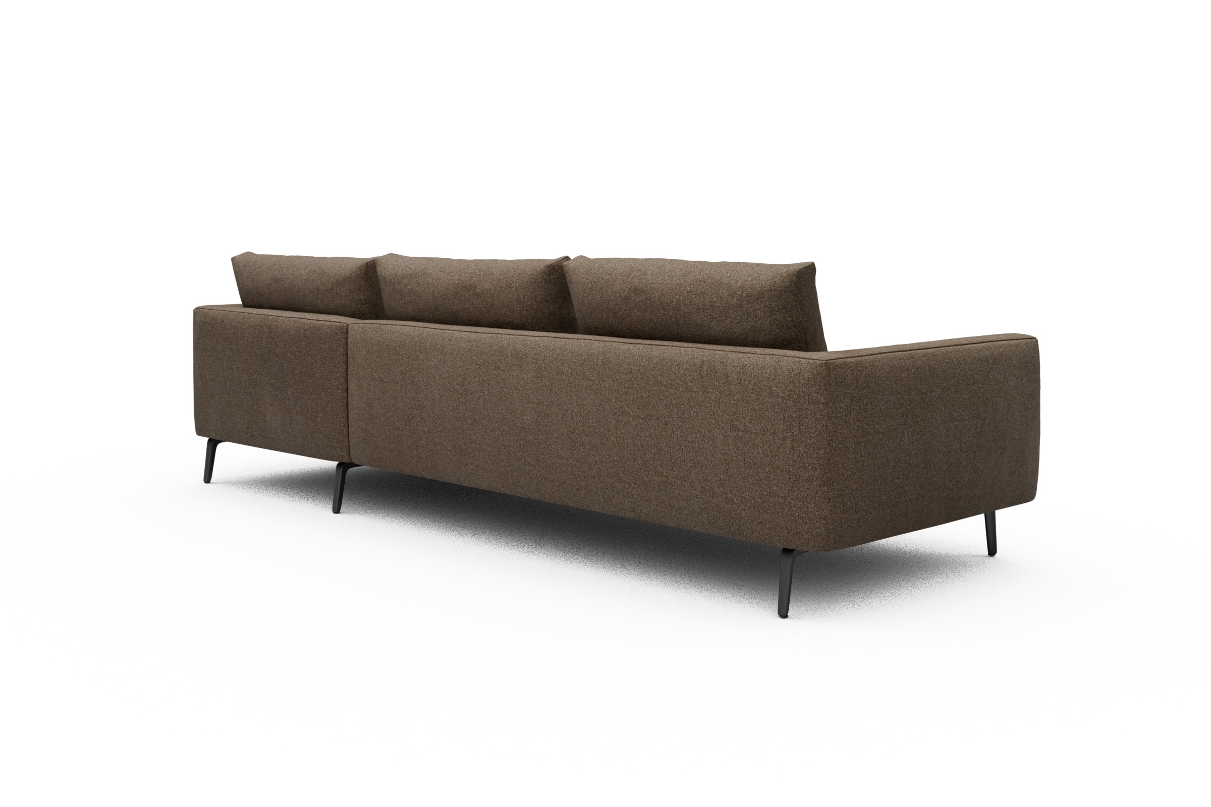 Ecksofa Karl Chaiselongue rechts mit 2,5-Sitzer Aivi-Khaki-Brown