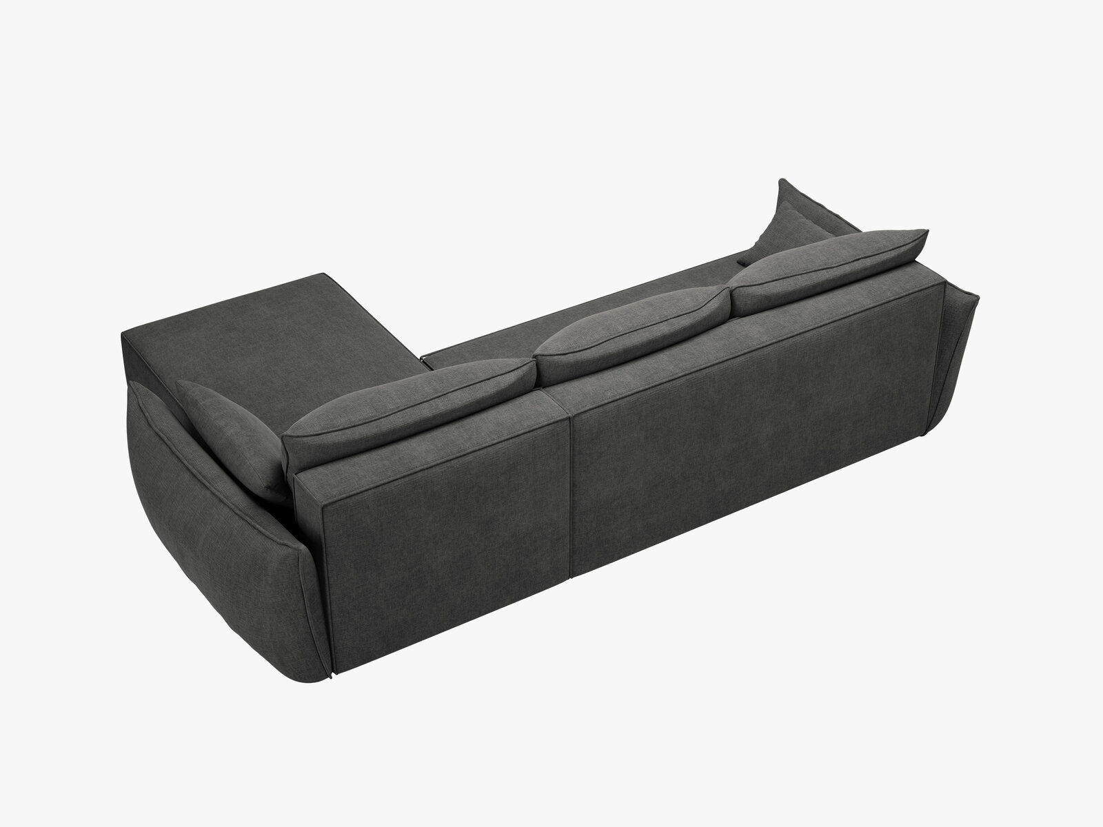 Micadoni Kaelle Ecksofa mit Bettfunktion und Stauraum Links Chenille Over The Horizon Dunkelgrau
