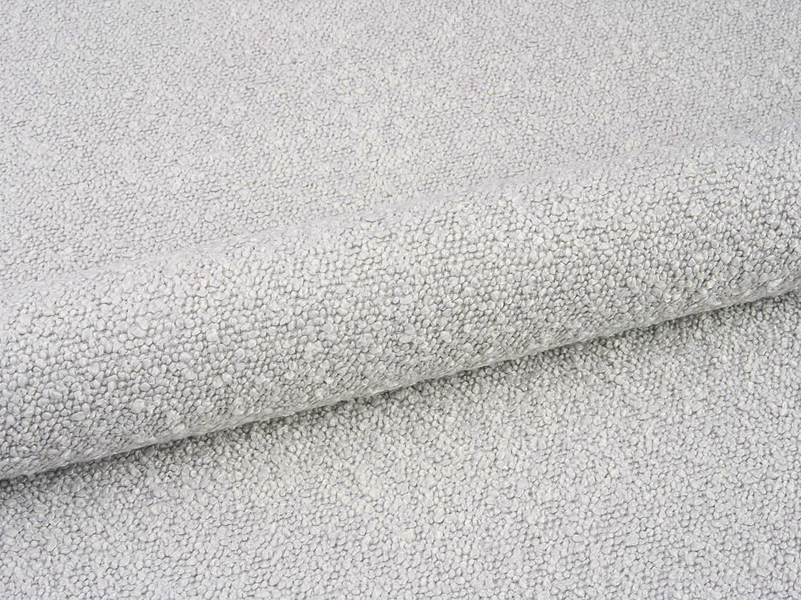 Micadoni Stauraumbett mit Kopfteil Ovalo Boucle Baloo Hellgrau 160x200